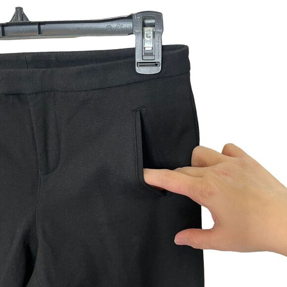 ATM Slim Cuffed Trouser Pants Women’s Size 0 Black Cropped Stretch Ponte - Picture 8 of 13